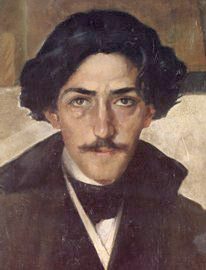 Autoretrato en primeiro plano do pintor